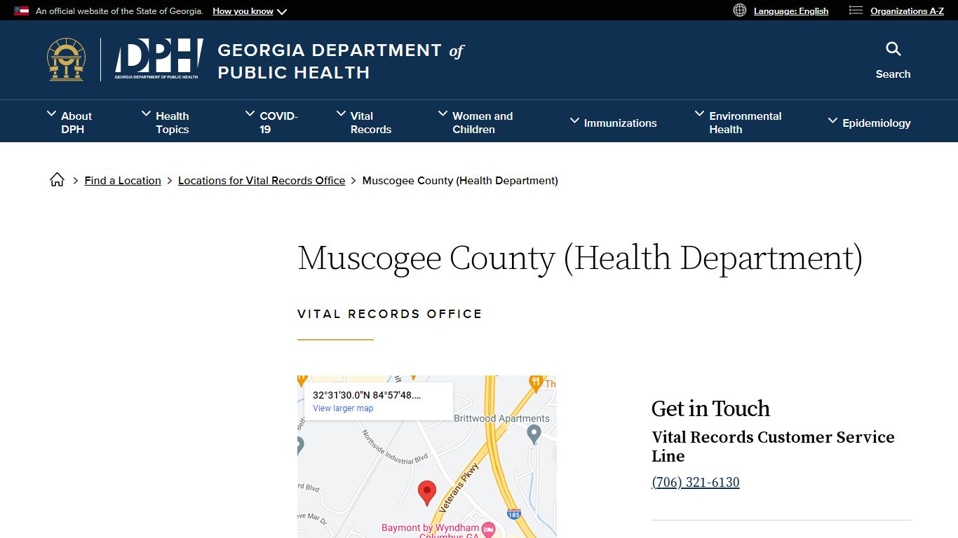 Muscogee County (Health Department) | Georgia Department ...