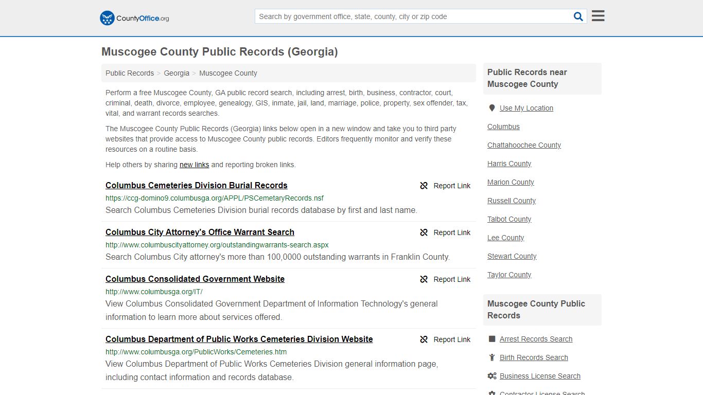 Public Records - Muscogee County, GA (Business, Criminal ...